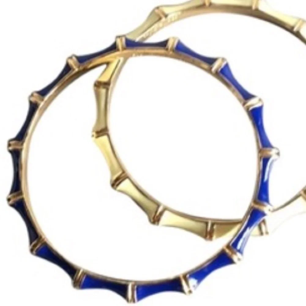 Stella & Dot | Dainty Gold Bangle Bracelet COBALT BLUE+Gold Julep Bangle